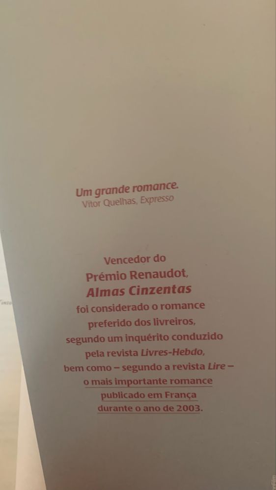 Livro Almas cinzentas de Philippe Claudel