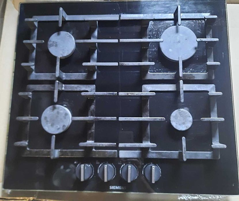 Siemens EP6A6PB90 – płyta gazowa 60 cm, szkło, żeliwne ruszty