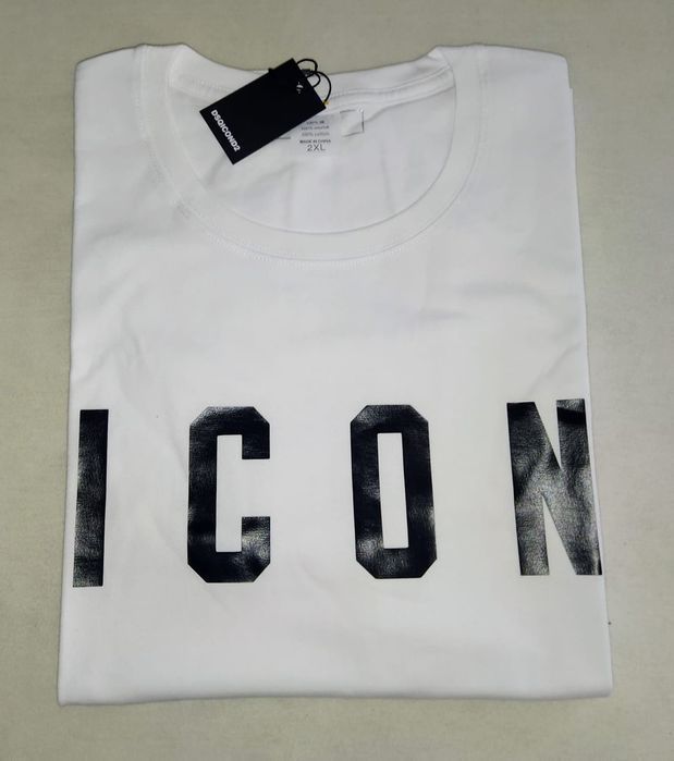 Koszulka Icon DSQ2 biała XXL 2xl 3xl 100% bawełna t-shirt nowa