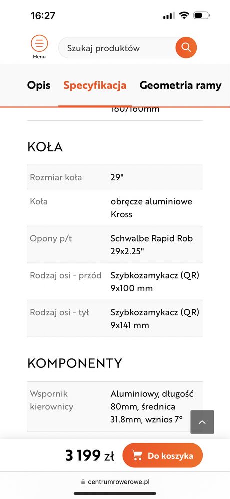 Nie używany Rower MTB Kross level 5.0 fsa rozmiar ramy 19