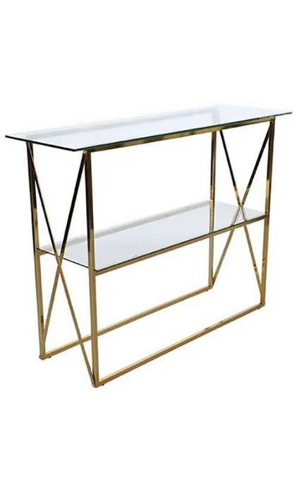 Szklana konsola z półką / stolik