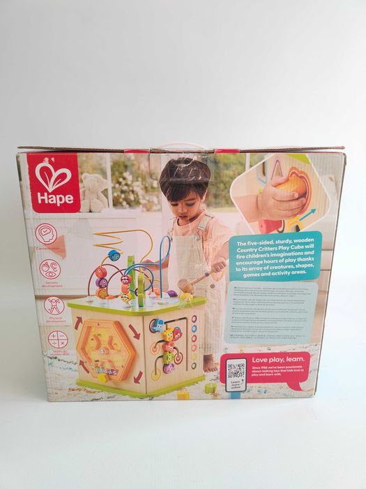 Hape kostka motoryczna edukacyjna przeplatanka zwierzątka E1810 A