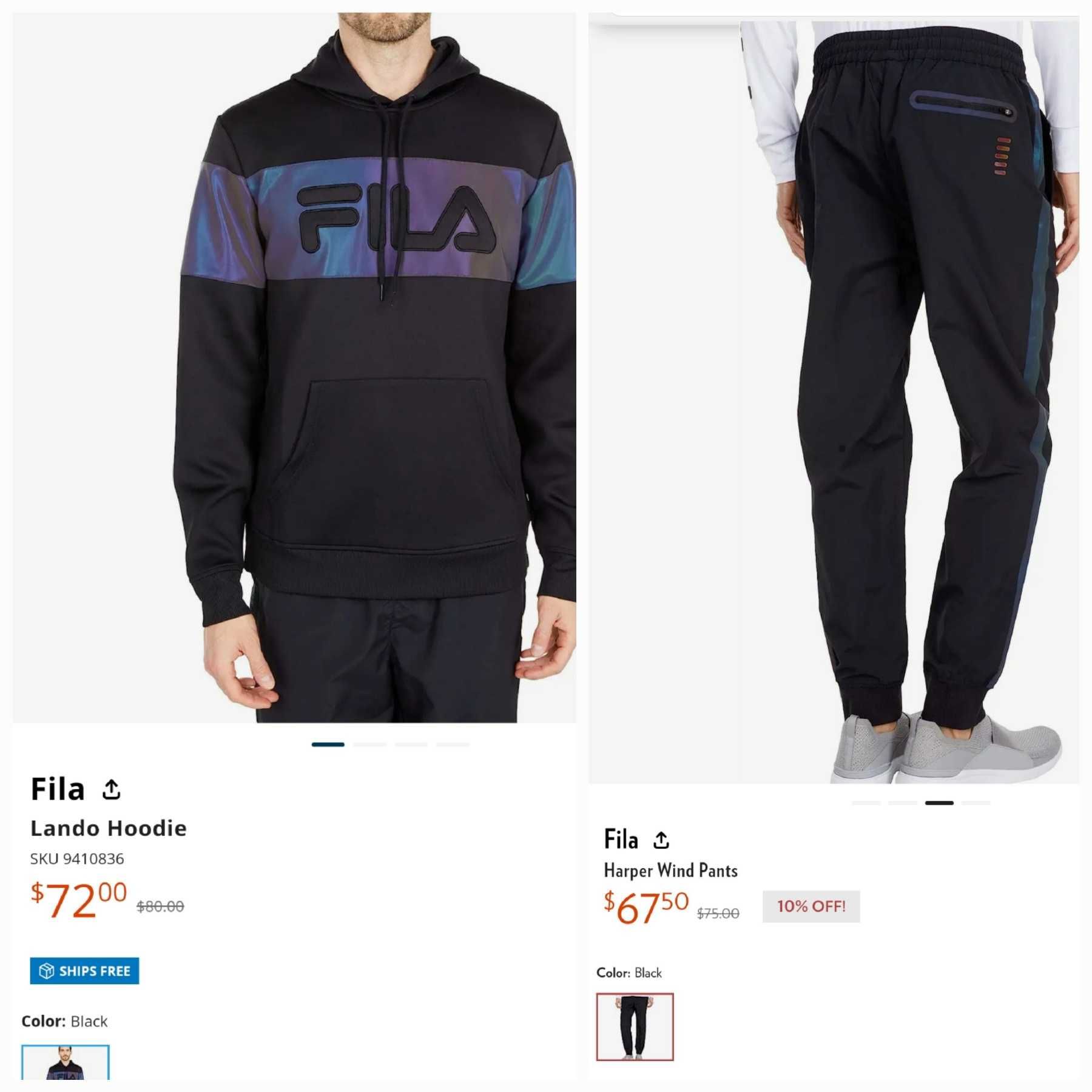 Спортивный костюм Fila Lando Hoodie + Fila Harper Wind Pants размер S