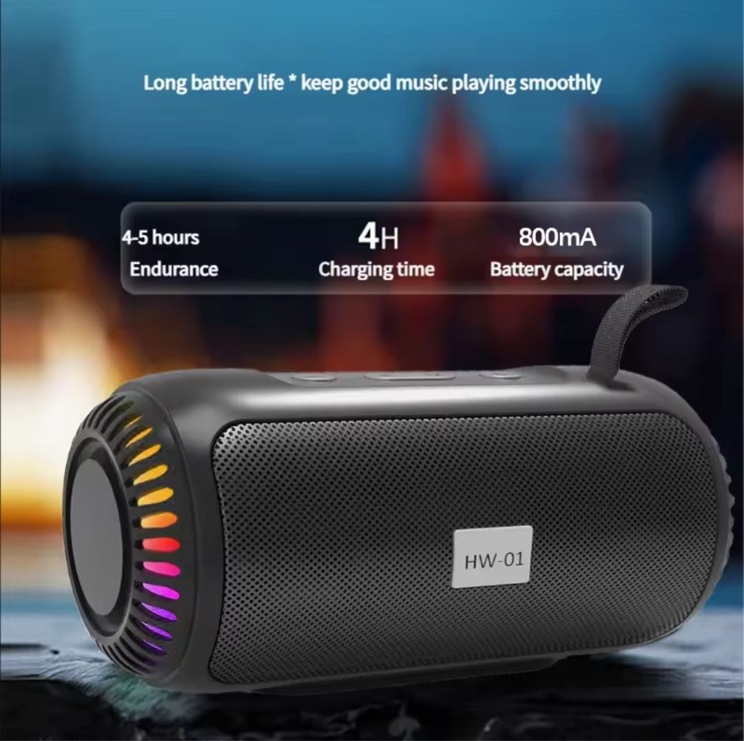 Coluna Bluetooth com LED – Som Poderoso e Design Moderno!