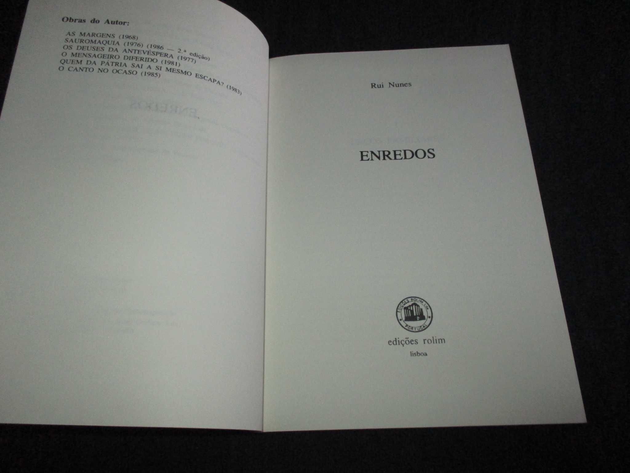 Livro Enredos Rui Nunes Edições Rolim