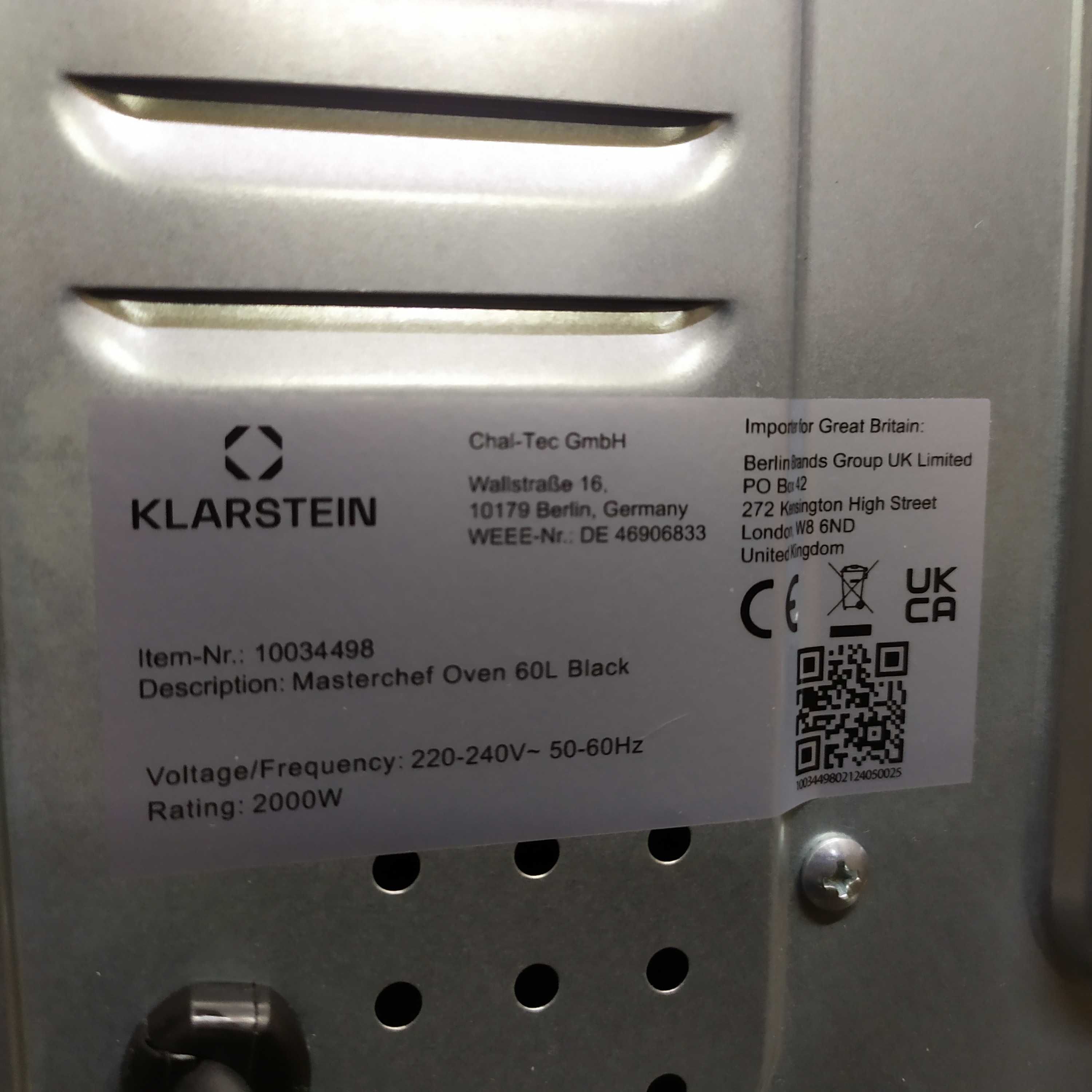 Mini piekarnik Klarstein Masterchef 60