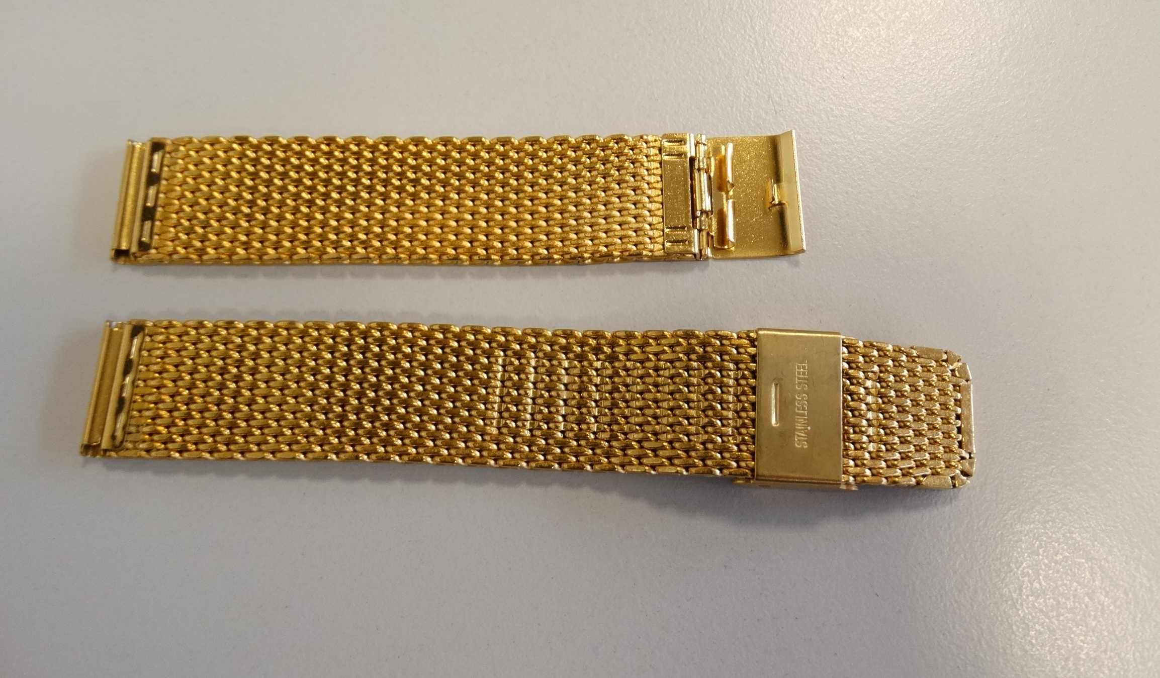 Bransoleta mesh 20mm 22mm do zegarka złota milano