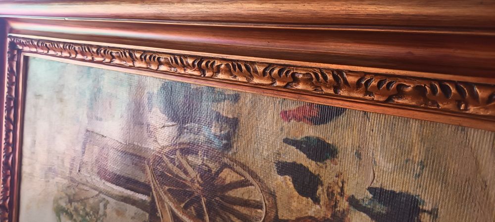 Quadro com pintura em relevo