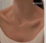 colar dourado,com pedra