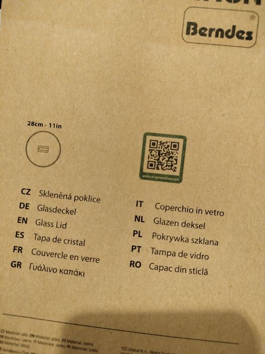 Tampa de vidro 28 diam Re-generation Berndes