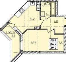 Отличный 6 этаж! 40 м² с капитальным ремонтом в ЖК "Реал Парк"