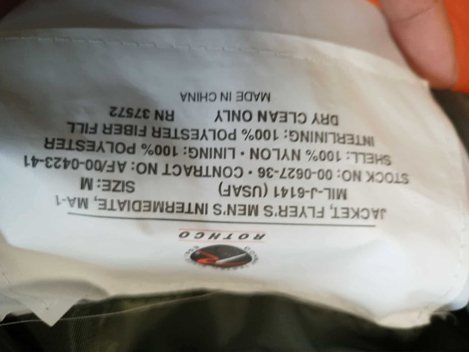 Kurtka Fleyers Rotcho Intermediate MA-1 USAF r.M Olive kl.128cm