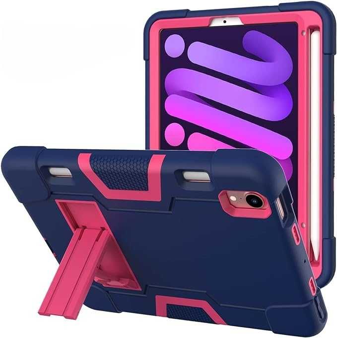 Etui Obudowa na Apple iPad Mini 6 8.3 Pancerny Granatowy Różowy