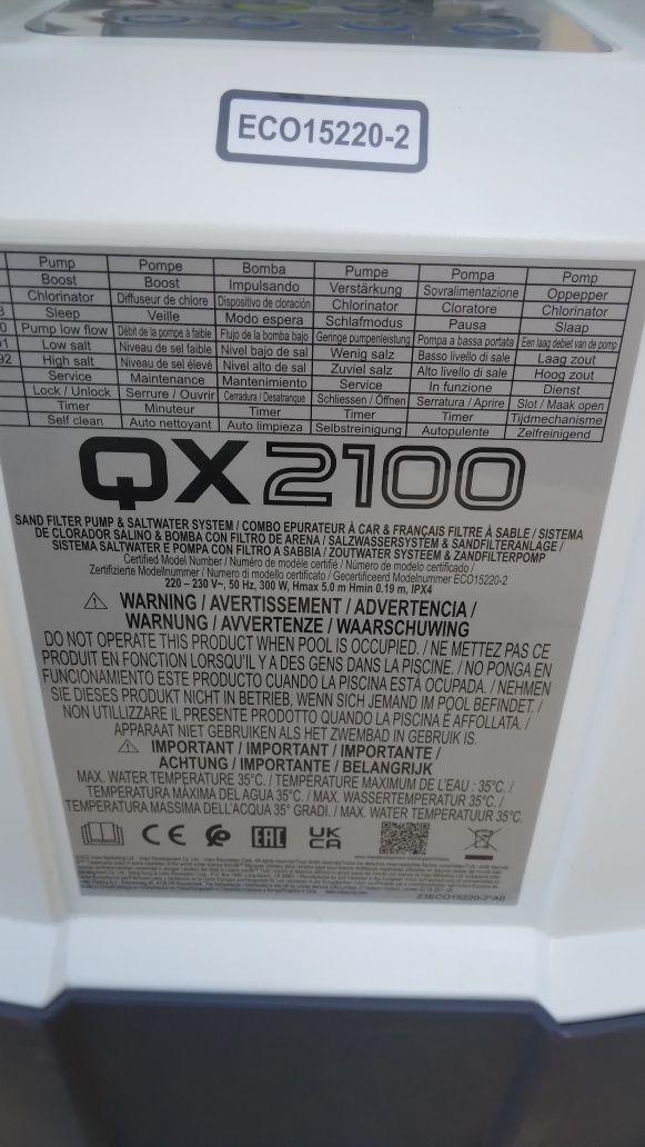 Pompa basenowa Intex QX2100 z generatorem chloru 8000L/H  NOWA