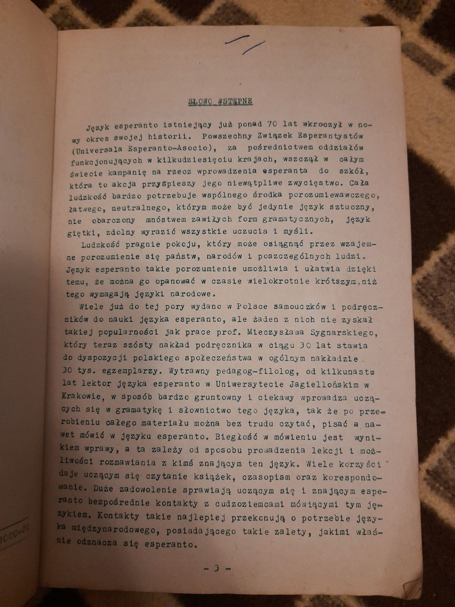 Podręcznik do nauki międzynarodowego języka esperanto z 1961 roku