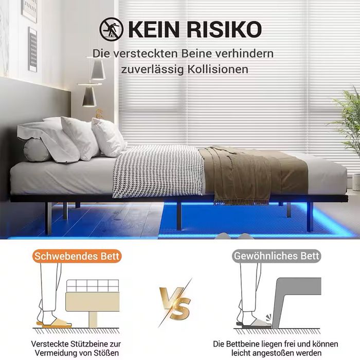 Łóżko lewitujące 90x200 led