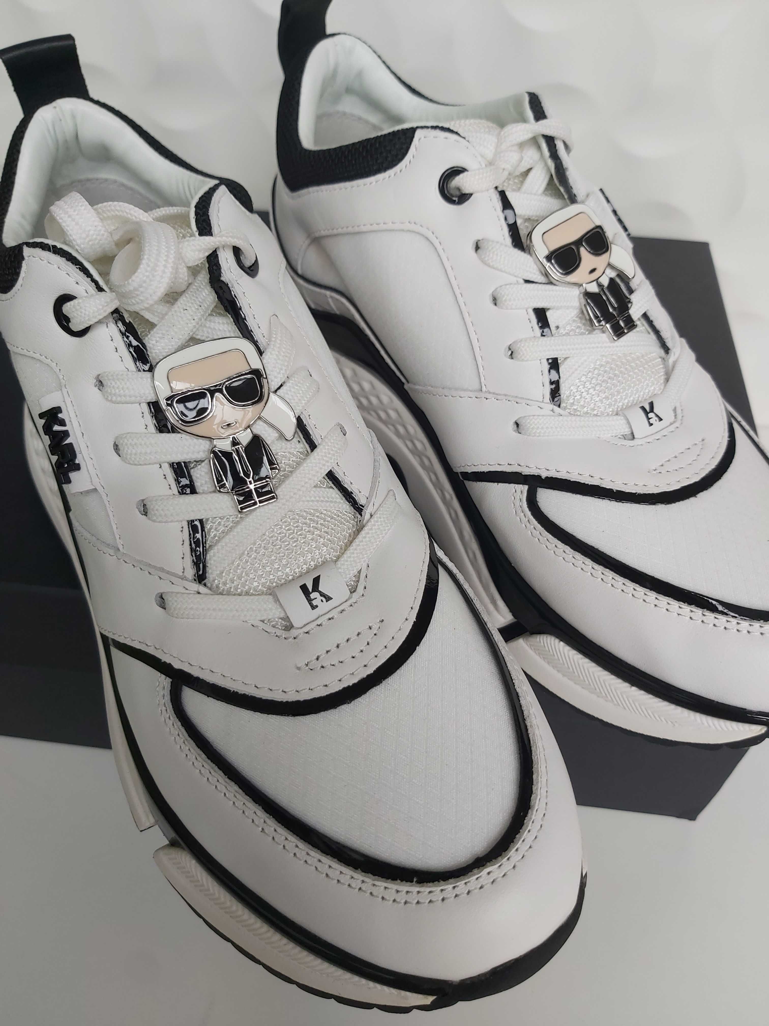 NOWE oryginalne sneakersy KARL LAGERFELD białe trampki 38