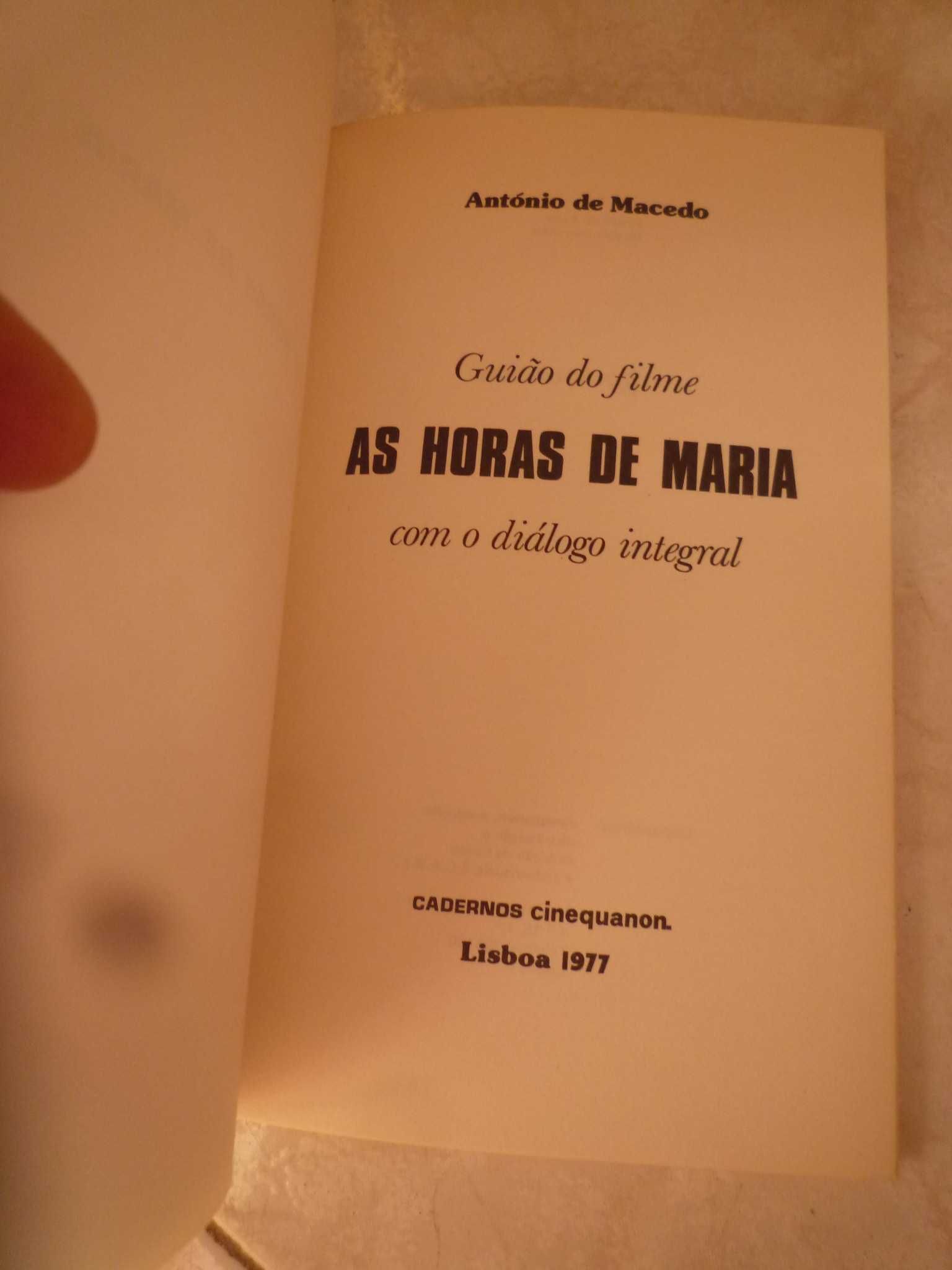 António de Macedo Cinequanon As Horas de Maria de 1977 guião de filme