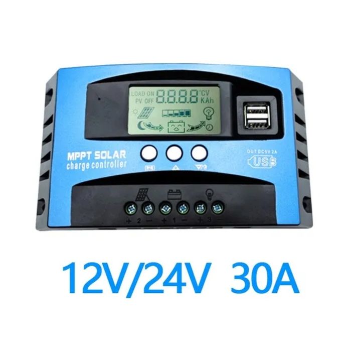 Контролер заряду сонячний 30А MPPT 12/24В Solar з дисплеєм та USB