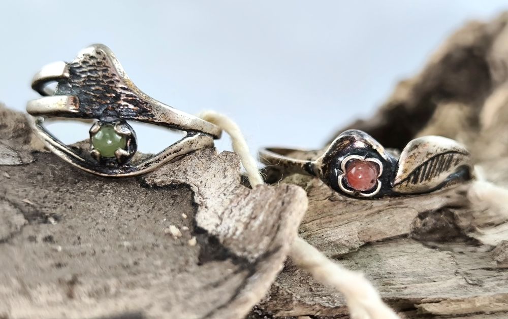 Warmet - RESOVIA Srebrny PIERŚCIONEK z Zielonym Kamieniem P800 z Metką