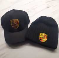 2 czapki Porsche haftowane