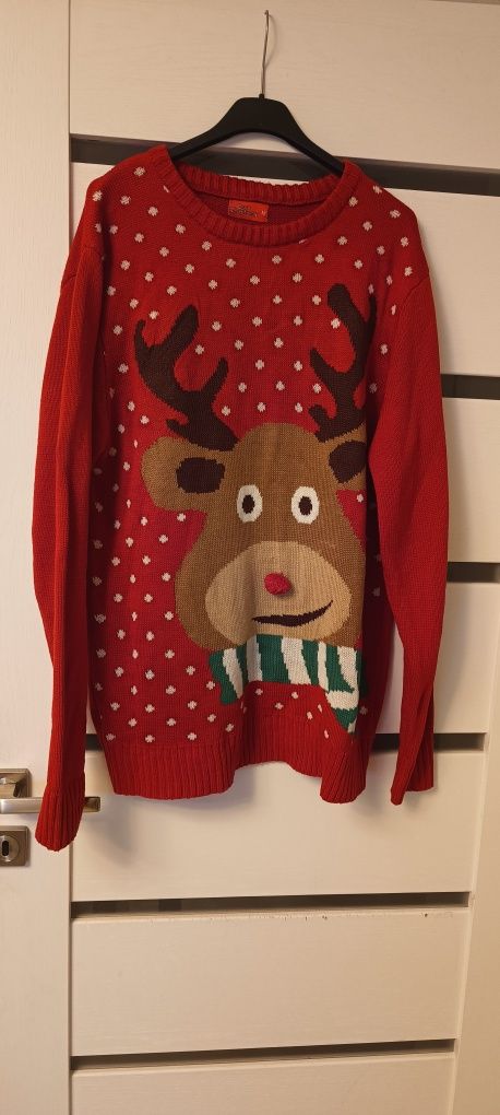 Świąteczny sweter 38 M L z reniferem