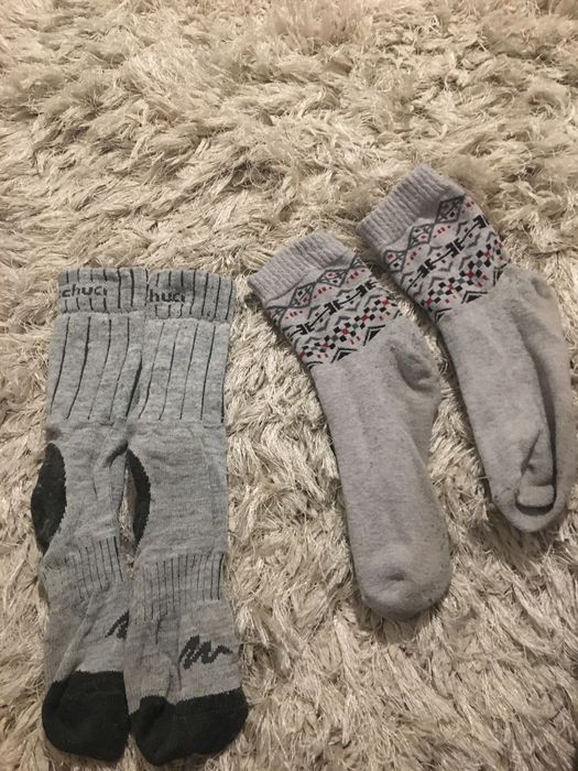 2 x skarpety grube welniane na narty r.35-38