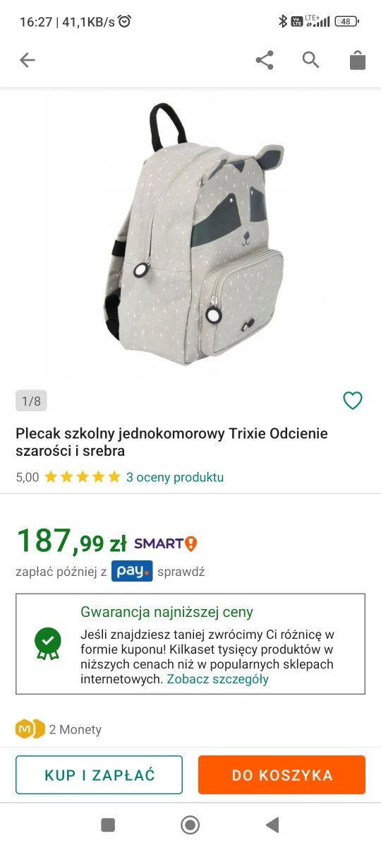 Plecak plecaczek Trixie szop