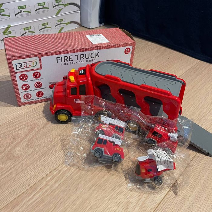 Розвиваючий набір 5 в 1 Temi музичний трак із машинками (пожежні)