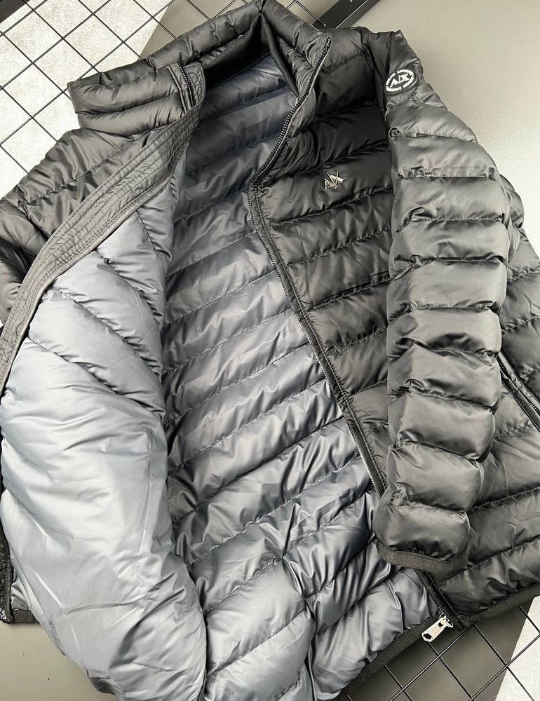 Куртка Armani Exchange чорна чоловіча, куртка армані чорна чоловіча