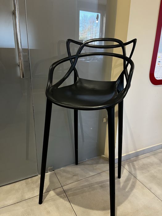 Czarne plastikowe hokery 3 sztuki