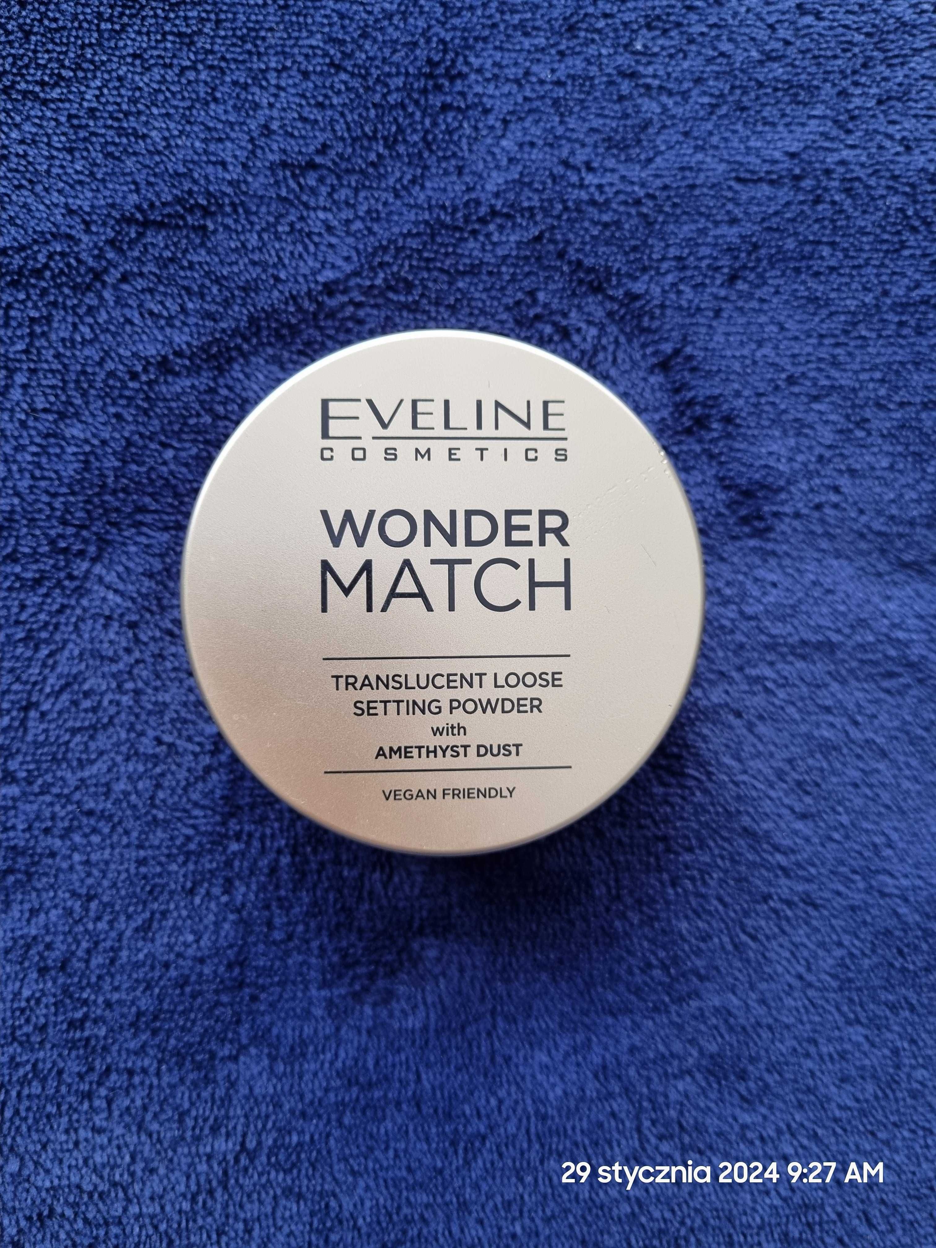 Eveline, wonder match - Puder utrwalający z ametystowym pyłkiem