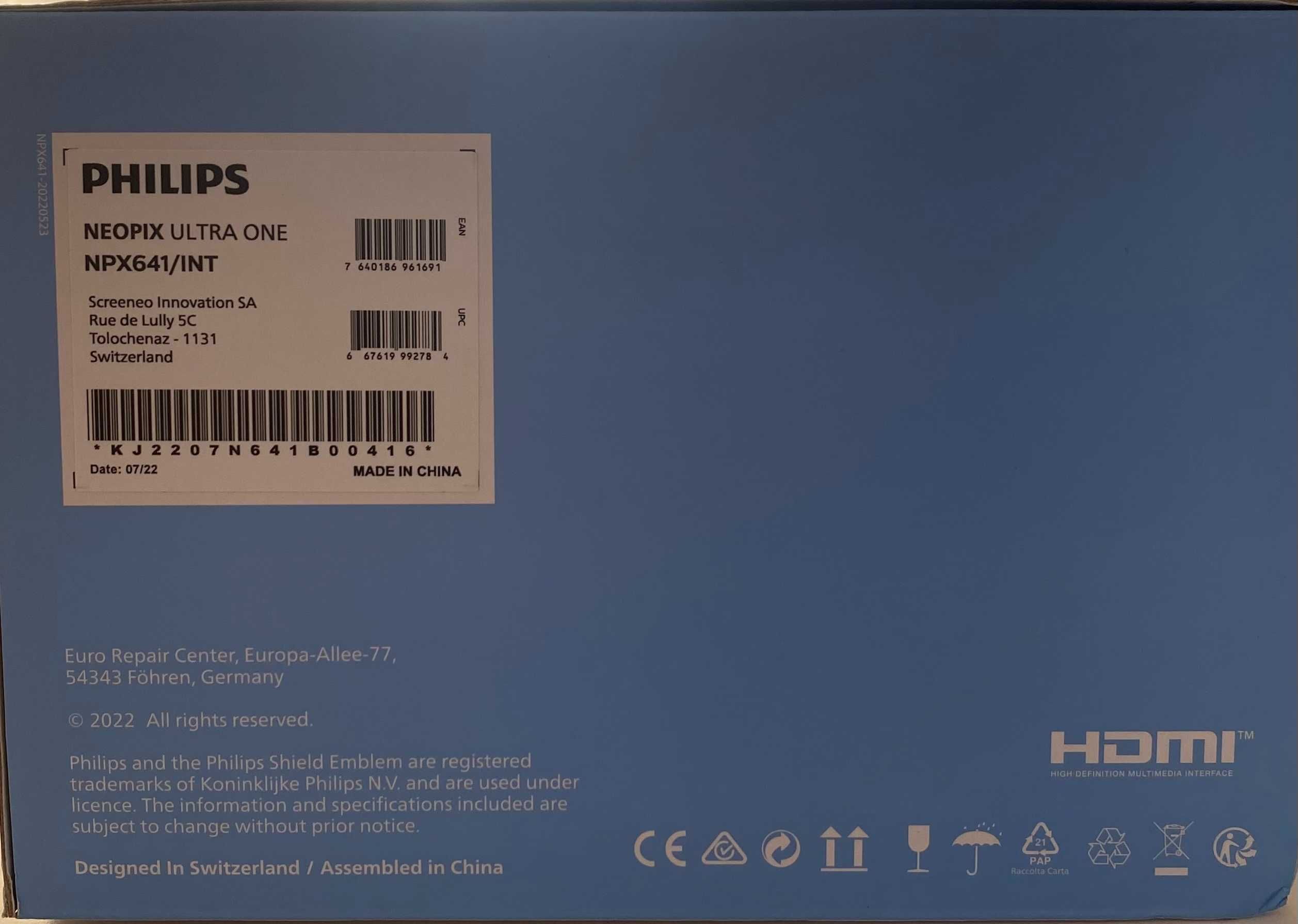 Projektor PHILIPS NeoPix Ultra One NPX641/INT