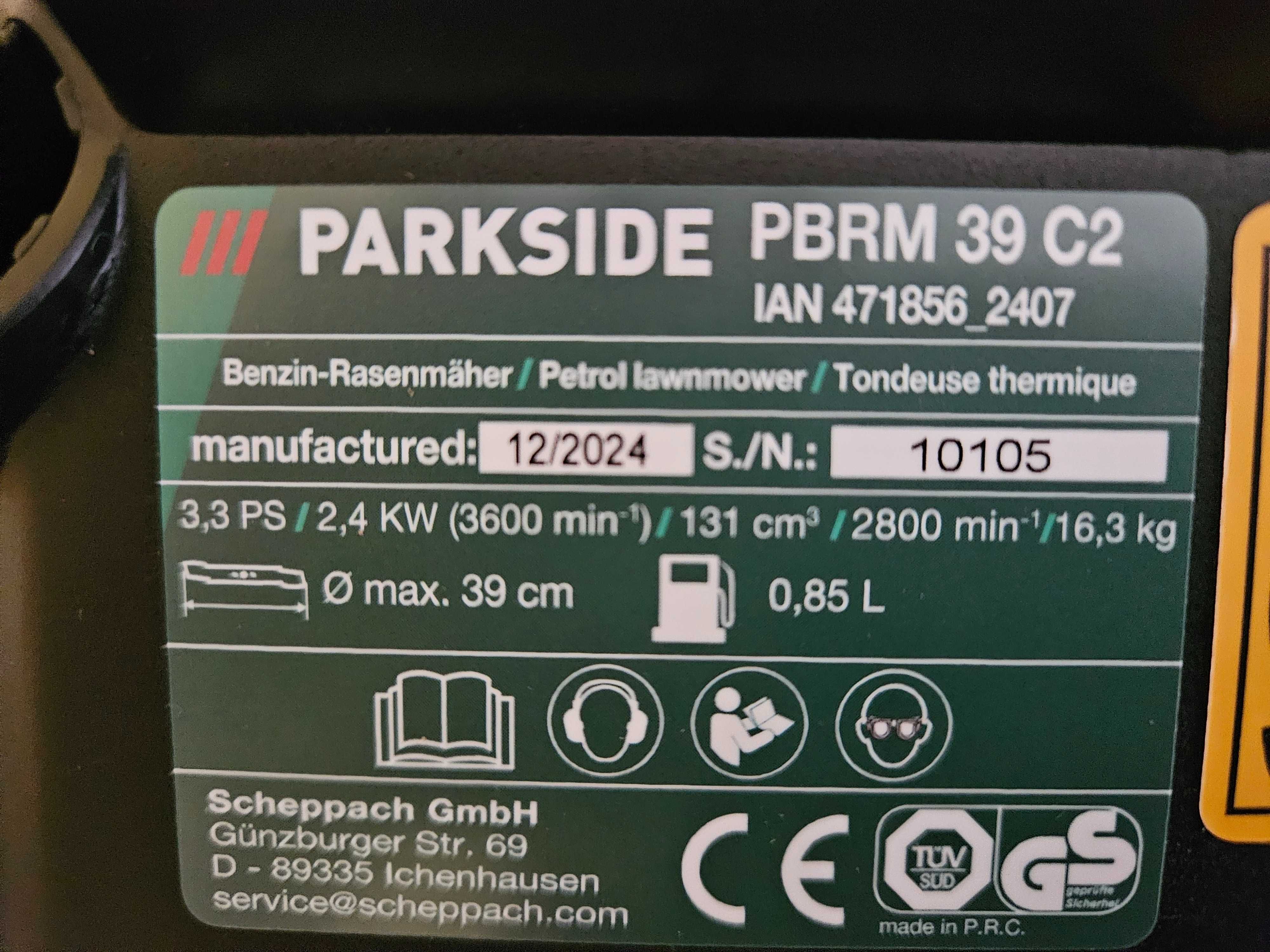 Parkside kosiarka spalinowa 2,4kW PBRM 39 C2