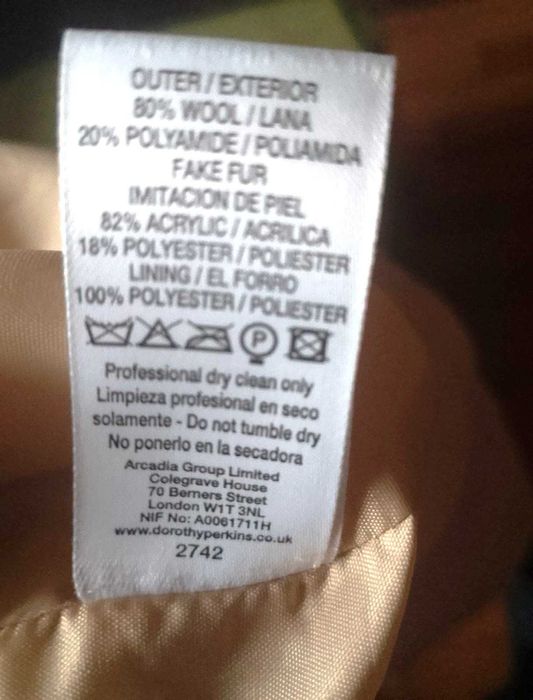Прода женскую куртку Dorothy Perkins 80% шерсть!