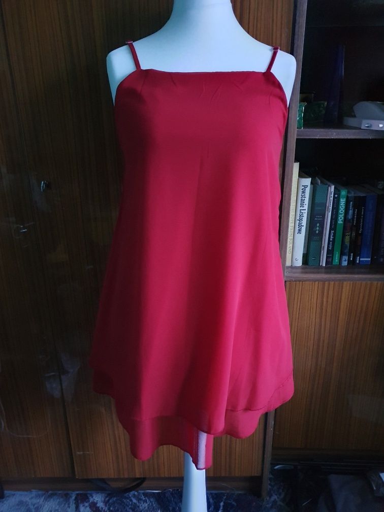 Czerwona sukienka tunika zwiewna blood red vampire goth
