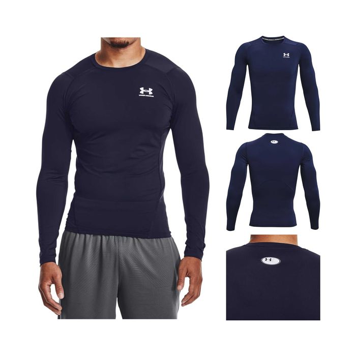 Koszulka UNDER ARMOUR Heatgear Męska Funkcyjna Oddychająca Granatowy L