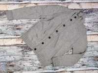 Bison mięsisty męski sweter beż zapinany na guziki 80%wełna jagnięca L