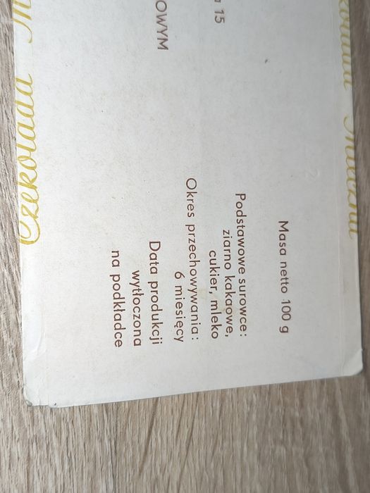 Zabytkowe Opakowanie po Czekoladzie/Czekolada Olimpijska-Unisco/Lata80