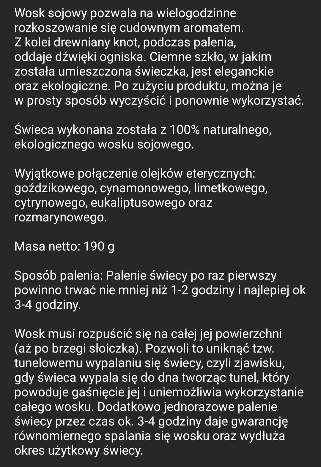 Świeca Sojowa Po Zbóju, Bosphaera, 190 g