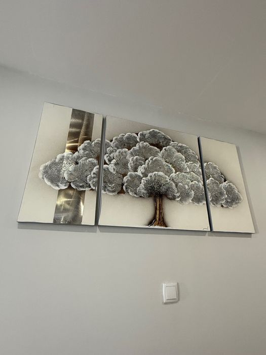 Tela Quadro com árvore - tripla