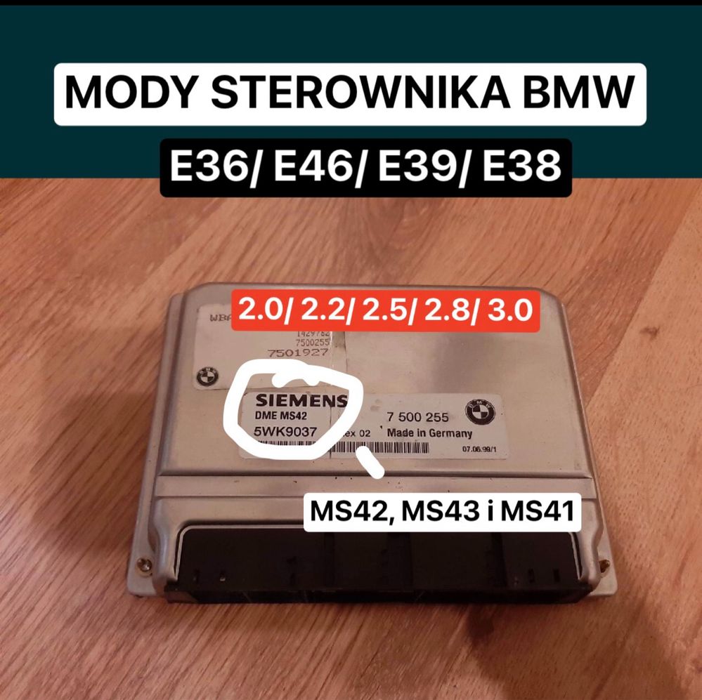 Modyfikacje sterownika bmw e36 e46 e39 e30 e34 2.0 2.5 2.8 m52 tuning