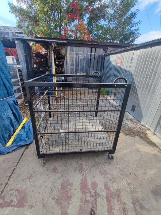 Solidna, metalowa skrzyniopaleta, kosz transportowy