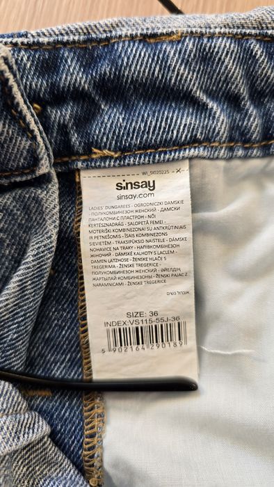 Sinsay ogrodniczki jeansowe damskie/dziewczęce 36