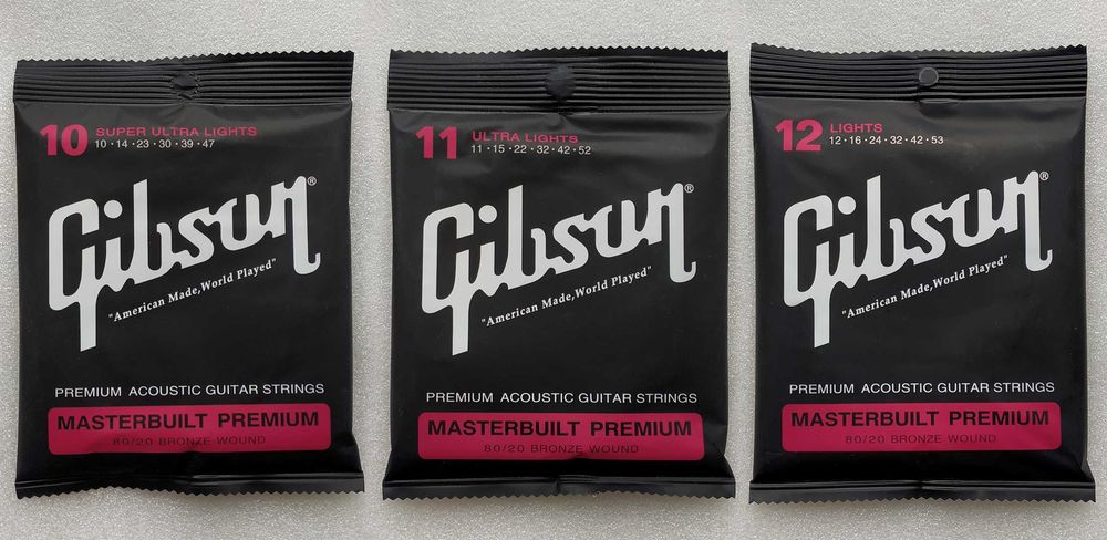 Струни Gibson для акустичної та електрогітари