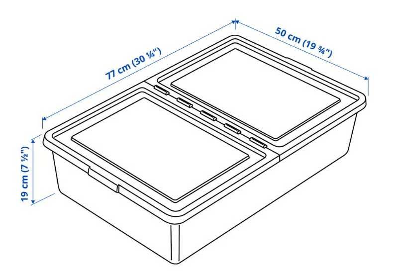 Caixa de arrumação c/tampa, branco, 50x77x19 cm
