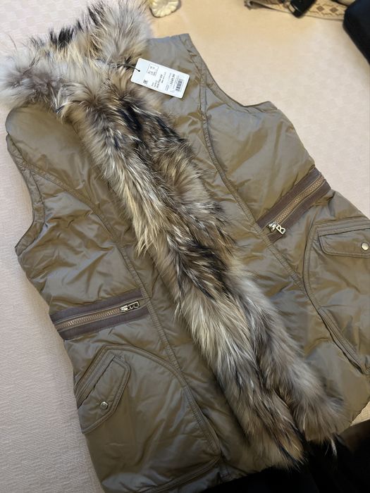 Kamizelka bezrekawnik ocieplacz oryginal Bogner 42 pierze i futro