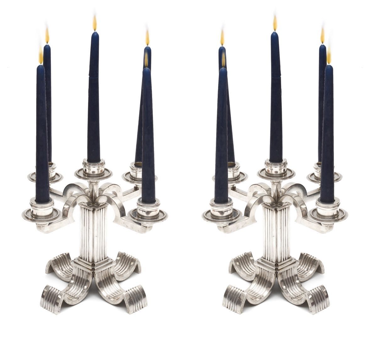 Par de Candelabros antigos m prata