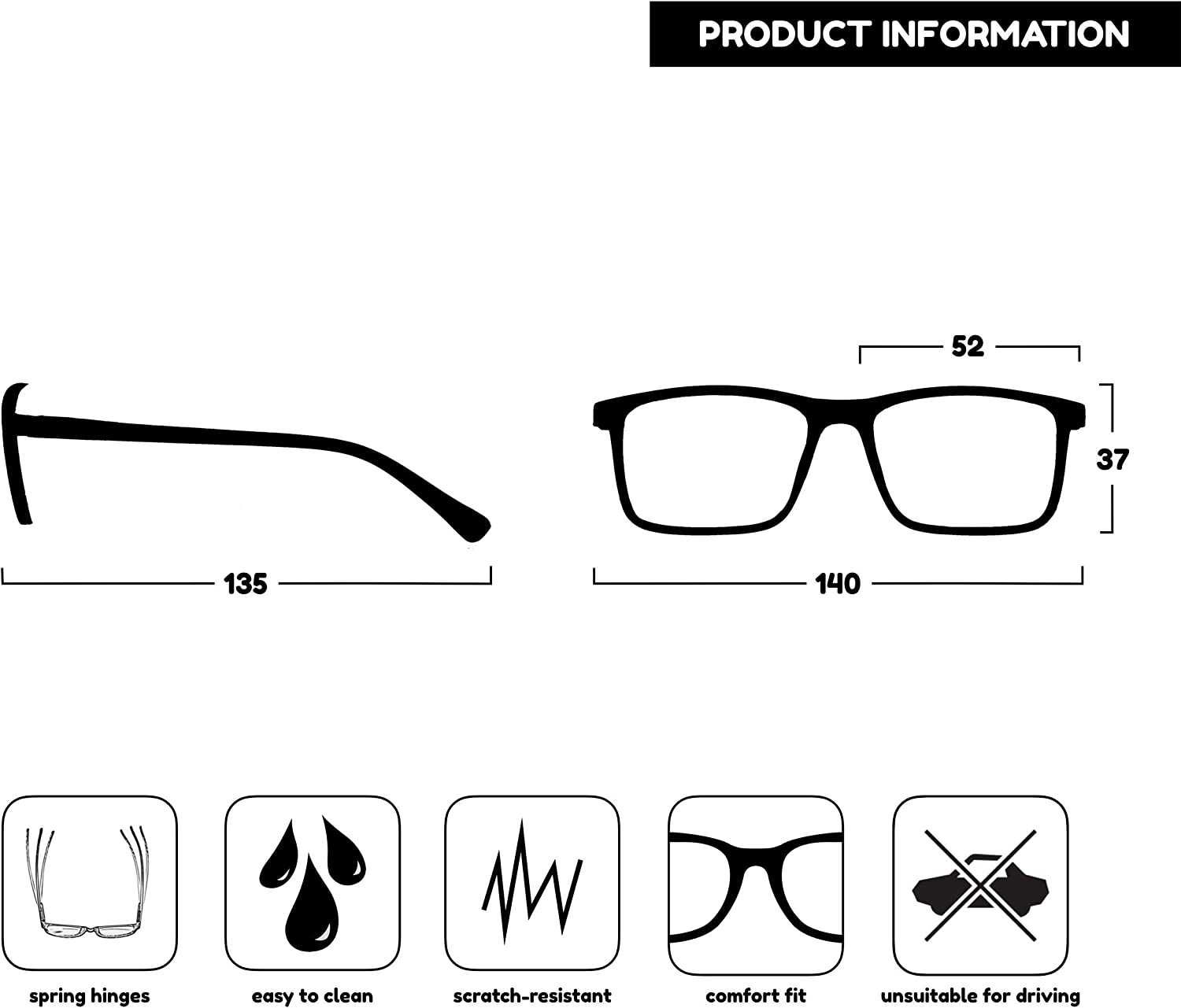 OPULIZE okulary do czytania +3,00 x 3 sztuki