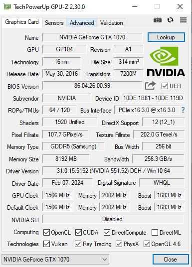 Karta graficzna Nvidia GeForce GTX 1070 Founder's Edition 8 GB